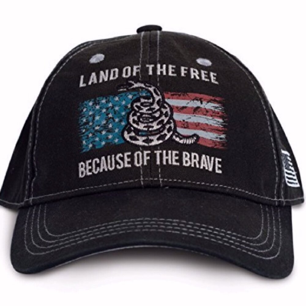 Land of the Free Because of the Brave U.S. Flag Cap Hat - NEW Fast Ship